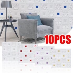 Red 10PCS 3D Stereo Wall  Self-Adhesive Ceiling Decorative Bricks