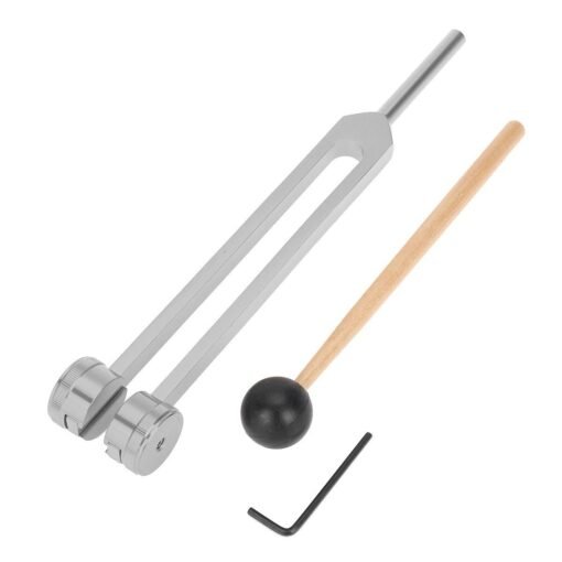 Tan 128HZ Aluminum Alloy Silver Tuning Fork Chakra Hammer Ball Diagnostic Tools