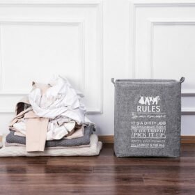 Dark Gray 100L/75L Foldable Dirty Clothes Hamper Basket Storage Bag Toy Storage Bin