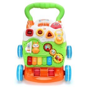 Yellow Green 2 IN 1 Multifunctional ABS Baby Walker Safety Anti-skid Speed Adjustable with Water Filling Tank Educational Toy for Kids Gift