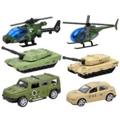 Dark Sea Green 3PCS Model Toys Plane Car Racing Military Alloy Vehicle Engineering Model Building Gift Decor