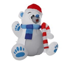 1.2M LED Christmas Waterproof Polyester Built-In Blower UV-resistant Inflatable Bear Toy for Christmas Decoration Party Gift - Toys Ace
