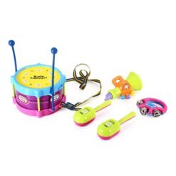 Green Yellow 5PCS Boy & Girl Children Drum Musical Toy Kit Musical Instruments For Kids Gifts