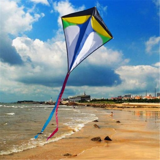 Dark Slate Blue 26''×30'' Diamond Delta Kite Outdoor Sports Toys For Kids Single Line Blue Toys