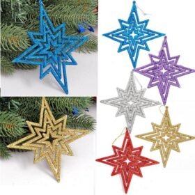 Lavender 1pc Star 15cm Christmas Tree Pendant Ornaments Holiday Party Hanging Decoration Toys
