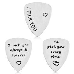 Lavender 3Pcs Guitar Picks Stainless Steel for Acoustic Bass Guitar Parts