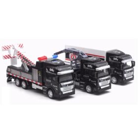 Dark Slate Gray 1:48 Scale Alloy Car Model Toys Kid Mini Rescue Police Tow Truck Birthday Gift