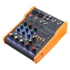Dim Gray 4 Channel Bluetooth DJ Mic Audio Mixer Live Studio Audio Mixing Console