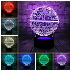 Dark Slate Blue 3D LED Table Lamp Death Star Colorful Ball Bulb Atmosphere Decoration Night Lights Novelties Toys for Gifts