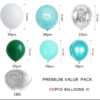 12Tiffany Metallic Latex Balloon Arch Garland