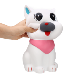 29Cm Giant White Scarf Dog Squishy Slow Rebound Decompression Simulation Toy with Bag Packaging - Toys Ace
