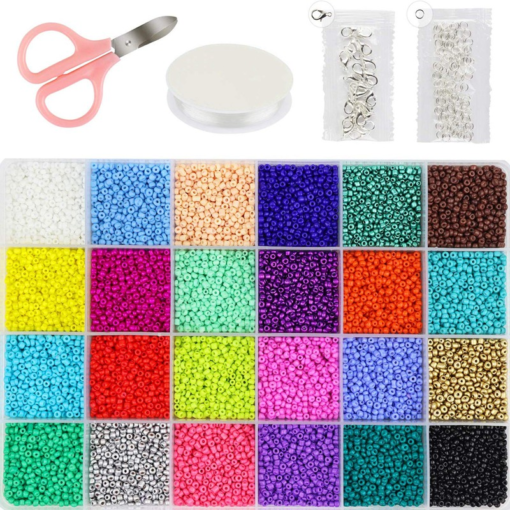 24000 Pcs Glass Seed Beads 2MM Small Beads for Jewelry Makin - Toys Ace