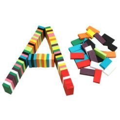 Orange Red 100pcs Many Colors Authentic Standard Wooden Children Domino Toys