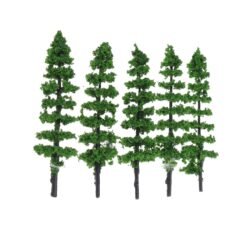 Dark Olive Green 10Pcs Miniature Pine Trees Model Train Garden Park Wargame Scenery Layout Diorama Decorations