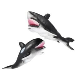Lavender 30cm White Shark Killer Whale Soft Model Toys Glue Material