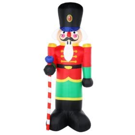 Orange Red 2.4m Inflatable Christmas Soldier Man Air Blown Light Up Outdoor Yard Decor