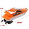 Chocolate 26x7.5x9cm Orange Plastic Electric Remote Control Kid Chirdren Toy Speed Boat