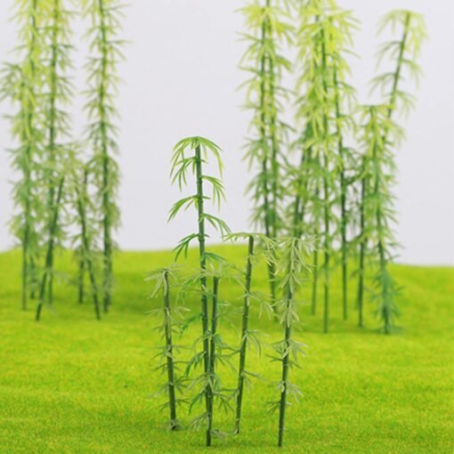 Yellow Green 20Pcs HO/OO Scale Model Bamboo Tree for Building Street Scene Layout Architecture Decorations