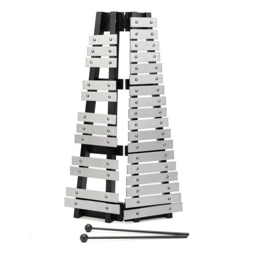 Gray 30 Note Xylophone Foldable Vibraphone Percussion Music Instruments with Bag