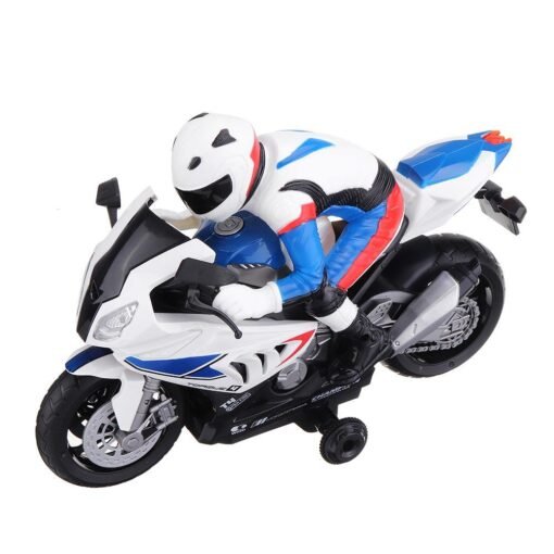 Royal Blue 2.4G Rotate 360° RC Car MotorCycle Vehicle Model Children Toys With Music
