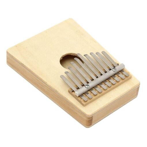 Bisque 10 Tone Red/Natural Color Portable Wood Kalimba Thumb Piano Finger Percussion