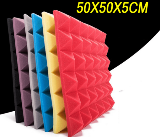 Tomato 24PCS 50x50x5cm Studio Acoustic Soundproof Foam Sound Absorption Treatment Panel Tile Protective Sponge