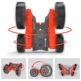 Orange Red 2.4G 4CH Stunt Drift RC Car Deformation Rock Crawler Roll Car 360 Degree Flip For Kids Robot Toys