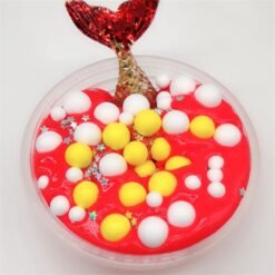 Orange Red 60ML Slime DIY Mermaid Cotton Mud Foam Ball Ocean Crystal Decompression Mud DIY Gift Toy