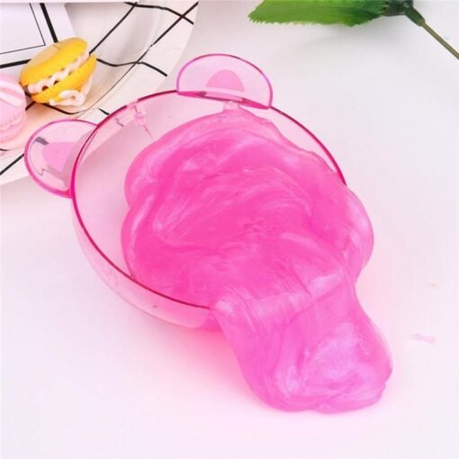 Hot Pink 6PCS DIY Colorful Animals Slime 8cm Crystal Mud Putty Plasticine Blowing Bubble Toy Gift