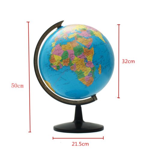 Light Sea Green 32cm Rotating World Earth Globe Atlas Map Geography Education Toy Desktop Decor