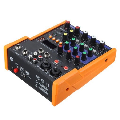Coral 4 Channel Bluetooth DJ Mic Audio Mixer Live Studio Audio Mixing Console