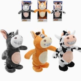 20cm Talking Donkey Sound Record Stuffed Animal Plush Cow Walking Electronic Moving Doll - Toys Ace