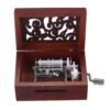 Saddle Brown 15 Tone DIY Hand Cranked Carved Music Box Classic Box With Hole Puncher 30 Pcs Paper Tapes
