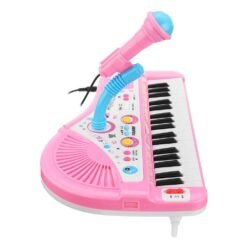 Light Pink 37 Keyboard Mini Electronic Multifunctional Piano With Microphone Educational Toy Piano For Kids
