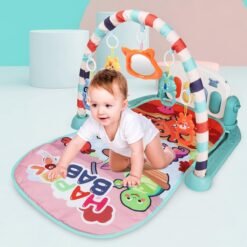 Lavender 76*56*43CM 2 IN 1 Multi-functional Baby Gym with Play Mat Keyboard Soft Light Rattle Toys for Baby Gift