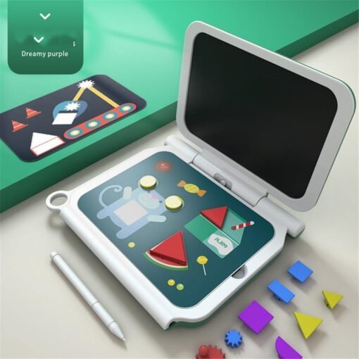 Black 2-in-1 DIY LCD Drawing Board Multi-function Plug-in tablet Hand Writing Board 270 Degrees Foldable Children's Toy