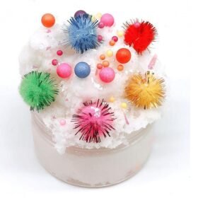 Pale Violet Red 100ML Slime Brushed Cotton Mud Christmas Balls Silk Mud Plasticine Clay Toys (White)
