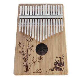 Rosy Brown 17-Key Kalimbas Bamboo Thumb Piano, Marimbas Finger Instrument and Complete Accessories Learning Book Tuning Hammer