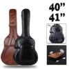 Dark Slate Gray 40/41 Inch Acoustic Guitar Bag Waterproof PU Leather Guitar Backpack