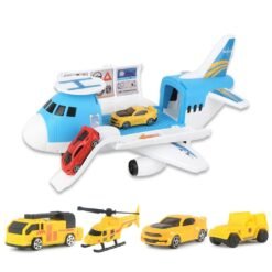 Light Sky Blue 3/7 Pcs Simulation Track Inertia Aircraft Large Size Passenger Plane Kids Airliner Model Toy for Kids Birthdays Christmas Gift