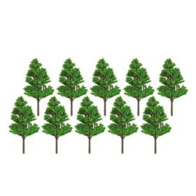 Dark Olive Green 10Pcs Mini Artificial Plant Trees Poplar 3-14cm Home Office Party Decorations