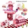 Pale Violet Red 2 IN 1 Multi-style Kitchen Cooking Play and Portable Small Train Learning Set Toys for Kids Gift