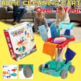 Chocolate 12PCS Plastic Home Cleaning Broom Mopping Carts Mini Tools for Children Toys