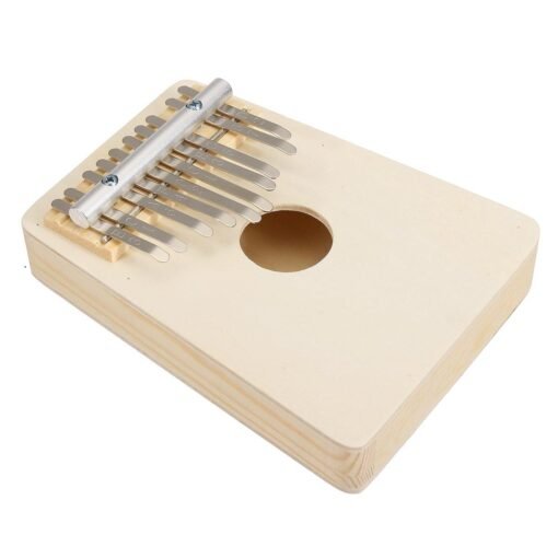 Antique White 10 Keys Kalimba Wood Thumb Piano Finger Keyboard Musical Instrument w/Tuning Hammer