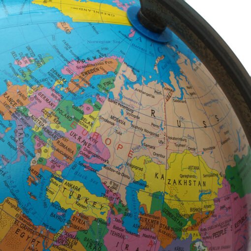 Rosy Brown 32cm Rotating World Earth Globe Atlas Map Geography Education Toy Desktop Decor