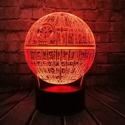 Firebrick 3D LED Table Lamp Death Star Colorful Ball Bulb Atmosphere Decoration Night Lights Novelties Toys for Gifts