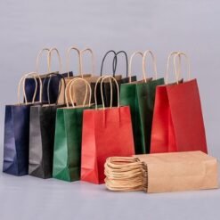 Firebrick 25Pcs Shopping Gift Paper Party Bags W/ Handles Birthday Loot Bag 6.3x8.7x3.2"