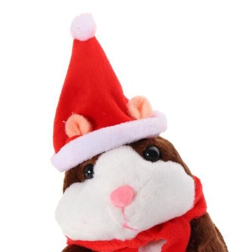 18CM Lovely Talking Hamster Christmas Plush Toy Speak Talking Sound Record Hamster Talking Toys - Toys Ace