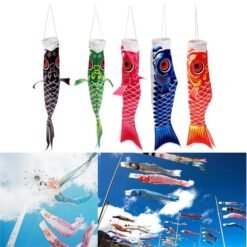 Maroon 40cm Japanese Style Koi Nobori Carp Flag Wind Sock Koinobori Fish Waterproof Kite Mascot Crafts Hanging Decor