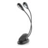Dark Slate Gray 2 Dual Arms 4 LED Flexible Book Music Stand Clip On Light Lamp Black